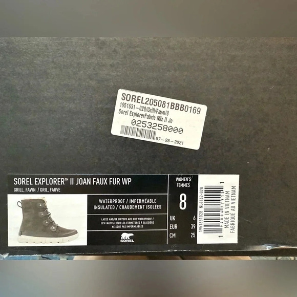 Sorel Women’s Gray Explorer II Joan Waterproof Boot Size 8 - Picture 16 of 16
